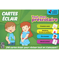 Éditions Caractère - Cartes éclair - Tout mon préscolaire - Français-les cartes sont regroupées par thèmes ce qui a pour but d’aider l’apprenant à organiser et à mémoriser les concepts abordés