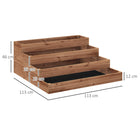Outsunny - Jardin surélevé à 4 niveaux - 45 po x 45 po x 18 po - brun foncé-Tissu noir anti-mauvaises herbes empêchant la pousse des mauvaises herbes et préservant les nutriments du sol 