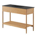 Modway - Zaire 48" Vanité de salle de bain à un seul lavabo - Noir naturel-Placage de grains de bois