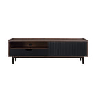 Manhattan Comfort - Meuble TV Duane 59,25 po style Mid-Century Modern - Marron Foncé et Noir-Meuble TV autoportant de style milieu du siècle moderne pour salon et chambre