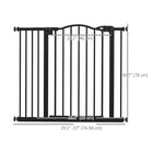 PawHut - Barrière pour animaux 29 po - 37 po avec porte, barrière à pression pour chiens, pour escaliers - noir-Largeur réglable entre 29,1 po–31,5 po (74–80 cm), 34,3 po–37 po (87–94 cm), convient à différentes ouvertures et cadres de porte 