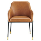 Modway - Jovi Cuir végane Chaise à manger - Black Tan-Capacité de poids de la chaise : 331 lb.