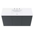 Modway - Bryn Fixation murale de 48" Vanette de salle de bain - Gris blanc-Portes à fermeture douce