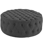 Modway - Amour Tissu rembourré Ottoman - Gris-Ottoman rond luxueux