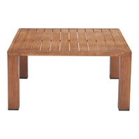 Zuo - Regels Table basse - Naturel-Bois imitation bois avec accents en aluminium au design moderne sophistiqué