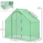 Outsunny - Serre de jardin à entrée piétonne 6 pi x 3,3 pi x 5,5 pi avec porte et fenêtre, bâche PE verte-Porte avant zippée et fenêtre supérieure de l'abri de serre pour un accès facile et une bonne circulation de l'air  
