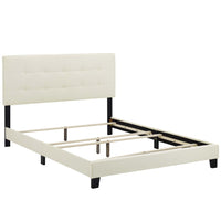 Modway - Amira Performance Velvet Lit King, Ivoire-Cadre de lit à plateforme avec tête de lit