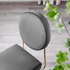 Modway - Craft Performance Velvet Fauteuil d’appoint de salle à manger - Gris or-Livré entièrement assemblé
