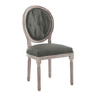 Modway - Arise Français vintage Tissu rembourré Fauteuil d’appoint de salle à manger - Gris naturel-Fauteuil d’accompagnement français vintage