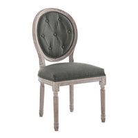 Modway - Arise Français vintage Tissu rembourré Fauteuil d’appoint de salle à manger - Gris naturel-Fauteuil d’accompagnement français vintage