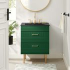 Modway - Daybreak 24" Vanette de salle de bain - Vert Noir-RANGEMENT DE SALLE DE BAIN - Organisez les essentiels de la salle de bain et gardez le comptoir propre avec ce meuble. Avec un design spécial adapté à la plomberie, les tiroirs du bas spacieux offrent un espace de rangement suffisant