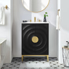 Modway - Beau 24" Armoire de toilette de salle de bain (lavabo non inclus) - Noir-Pieds métalliques effilés