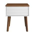 Modway - Render Table d’appoint, Blanc noyer-Pieds en bois effilés