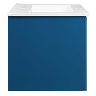 Modway - Maybelle 24" Vanité de salle de bain murale - Blanc marine-Tirs métalliques en forme de L