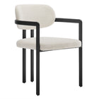 Modway - Elio Tonneau Tissu et métal Chaise à manger - Crème noire-Chaise à manger moderne en tonneau