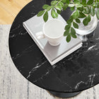Modway - Lippa Rond de 20 po Faux marbre Table d’appoint - Noir-Tampon feutre non marquant