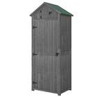 Outsunny - Abri de jardin - 76 cm x 53 cm x 180 cm - Gris-Construit en bois durable recouvert d'une double couche de peinture résistante à l'eau  
