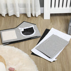 PawHut - Grand lit pour chat, maison intérieure avec coussin, grattoir - gris-Tapis à gratter permettant à votre chat d’aiguiser ses griffes et de satisfaire ses instincts naturels 