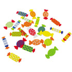 Beleduc - Jeu de bonbons XXL-Le jeu populaire de Beleduc pour le sol ! En fonction de la combinaison qui apparaît sur les trois cubes de couleur, il faut trouver le bonbon de couleur correspondant