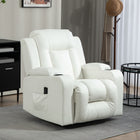 HOMCOM - Fauteuil de massage 8 points pour salon - blanc crème-Siège pivotant à 360° et à bascule pour un confort optimal