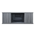 Manhattan Comfort - Ensemble de 2 cheminées modernes Franklin 60 po - Noir et gris-15 po L x 60 po l x 22 po H
