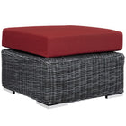 Modway - Summon Terrasse extérieure Ottoman Sunbrella in Toile Rouge-Tissu Sunbrella durable