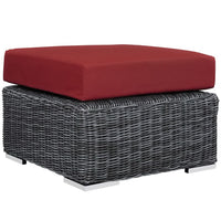 Modway - Summon Terrasse extérieure Ottoman Sunbrella in Toile Rouge-Tissu Sunbrella durable