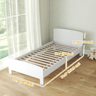 Qaba - Cadre de lit pour filles et garçons, mobilier de chambre - blanc-Supporte jusqu'à 176 lb (80 kg), adapté à une utilisation durable et aux moments partagés
