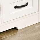 HOMCOM - Buffet moderne 41,3 po L avec 4 tiroirs et 2 portes à panneaux rainurés - blanc-Fabriqué en panneau de particules. Sa surface lisse est facile à essuyer et à nettoyer en cas de déversement 