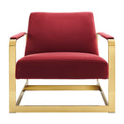 Modway - Seg Performance Velvet Chaise d’accent - Bordeaux doré-6