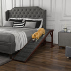 PawHut - Rampe pour animaux, marches de lit pour chien avec tapis antidérapant, 74 po L x 16 po l x 25 po H - brun-Sert également de belle décoration pour votre pièce 