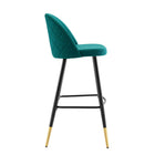 Modway - Cordial Tissu Tabourets de bar - Sarcelle - Ensemble de 2-7