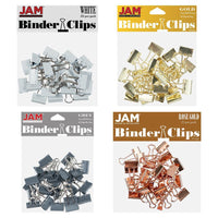 JAM Paper - Assortiment de pinces à baguette colourées - petites - 3/4 po (19 mm) - couleurs professionnelles assorties - 100 pinces/paquet-Couleurs professionnelles assorties (Blanc, Or, Or Rosé, Gris)