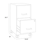 Hirsh Industries - Classeur vertical Space Solutions à profondeur de 18 po avec roulettes, 2 tiroirs, blanc perlé-Blanc perlé