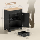 HOMCOM - Buffet 26,8 po L avec rangement - noir-Le matériau robuste se nettoie facilement avec un chiffon humide 