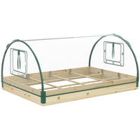 Outsunny - jardinière surélevée 12 poches 4 pi L x 3 pi l x 2 pi H avec serre et fenêtres enroulables-Offre les avantages d’une jardinière surélevée et d’une serre
