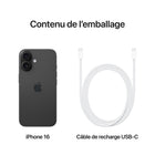 Apple - iPhone 16 6,1" - 128 Go - Noir - Débloqué-Connectivité Satellite: Quand aucun réseau cellulaire ou Wi-Fi n'est à sa portée, iPhone peut se connecter à un satellite pour vous permettre d'envoyer et de recevoir des textos et des Tapback. En cas d'accident de voiture grave, il peut contacter les secours si vous n'êtes pas en mesure de le faire