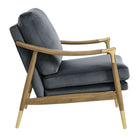 Modway - Langford Performance Velvet Fauteuil d’accent - Noyer bleu cadet-Cadre en bois massif séché au four