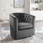 Modway - Prospect Touffe Performance Velvet Fauteuil pivotant - Charbon de bois-Revêtement en velours de performance
