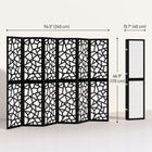 HOMCOM - Paravent autoportant 6 panneaux motif géométrique pour chambre - noir-Les panneaux translucides en tissu non tissé créent de l’intimité tout en laissant passer une lumière douce  
