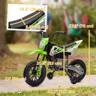 Qaba - Moto tout-terrain pour enfants 12V avec accélérateur à poignée tournante, roues d'entraînement, musique, pour tout-petits 3-6 ans - vert-Indicateurs de musique et d'alimentation intégrés pour le divertissement et l'information 