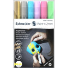 Schneider - Marqueurs de peinture Paint-It 310 - Or/Argent - Paquet de 6-Disponible dans des couleurs d'encre dorées vives pour permettre une créativité optimale
