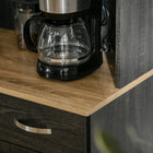 HOMCOM - Buffet moderne 71 po avec huche, rangement, tiroir et support pour micro-ondes - noir-Couleur : Noir 