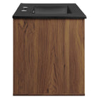 Modway - Transmit 30" Vanité de salle de bain murale - Noir noyer-Portes doubles à fermeture douce