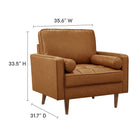 Modway - Valour Touffe Cuir végane Fauteuil d’accent - Tan-Touffe de biscuits