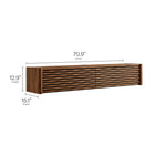Modway - Emric Vague 71 » Armoire TV murale, Noyer-Deux portes rabattables articulées