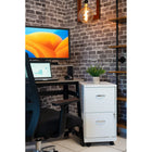 Hirsh Industries - Classeur vertical Space Solutions à profondeur de 18 po avec roulettes, 2 tiroirs, blanc perlé-Une serrure pour les deux tiroirs
