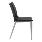 Zuo - Ace Chaise de salle à manger - Noir/Argent - Ensemble de 2-Dimensions: 22,2 po L x 21,3 po L x 35,0 po H