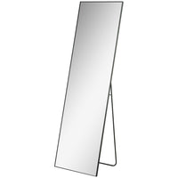 HOMCOM - Miroir pleine longueur sur pied ou mural - 19,7 po l x 63,6 po H - noir-Miroir pleine longueur pour montrer votre look complet 