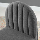Modway - Isla Chenal Touffé Tissu rembourré Fauteuil d’appoint de salle à manger - Charbon noir-Base en acier inoxydable noir mat
